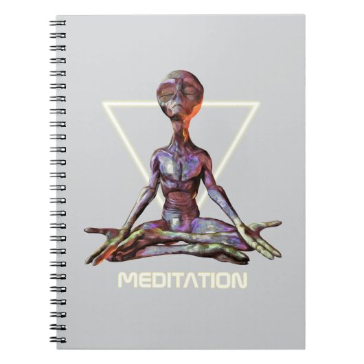 Meditation. Alien in ruhiger Pose Notizblock (Vorderseite)
