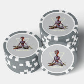 Meditation. Alien in ruhiger Pose Pokerchips (Stapel)