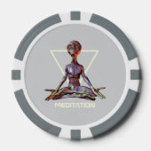 Meditation. Alien in ruhiger Pose Pokerchips (Vorderseite)