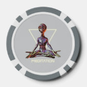 Meditation. Alien in ruhiger Pose Pokerchips (Rückseite)