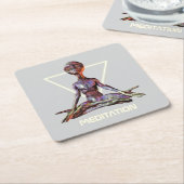 Meditation. Alien in ruhiger Pose Rechteckiger Pappuntersetzer (angewinkelt)