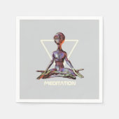 Meditation. Alien in ruhiger Pose Serviette (Vorderseite)