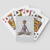 Meditation. Alien in ruhiger Pose Spielkarten (Rückseite)