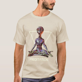 Meditation. Alien in ruhiger Pose T - Shirt