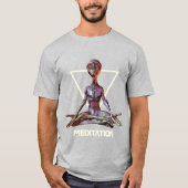 Meditation. Alien in ruhiger Pose T - Shirt (Vorderseite)