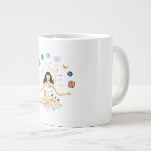 Meditation art Jumbo-Tasse (Vorderseite Rechts)