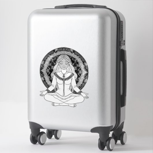 Meditation Aufkleber (Koffer)