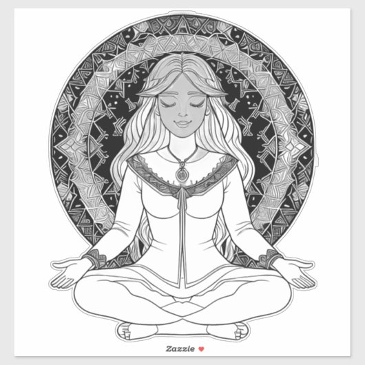 Meditation Aufkleber (Blatt)