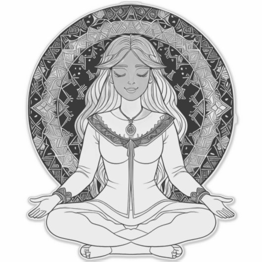 Meditation Aufkleber (Vorderseite)