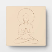 Meditation Black outline silhouette human. Fotoplatte (Vorderseite)