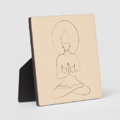 Meditation Black outline silhouette human. Fotoplatte (Vorderseite)