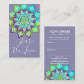 Meditation Blume Mandala bei Lila Befassung Visitenkarte (Vorne/Hinten)