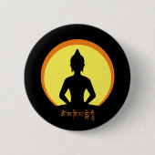 Meditation, Buddha & Mantra (tibetisch) Button (Vorderseite)