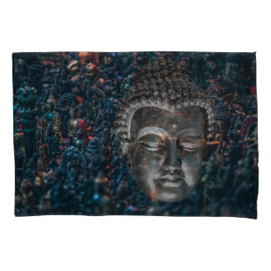 Meditation Buddha mit und ohne Hintergrund Kissenbezug