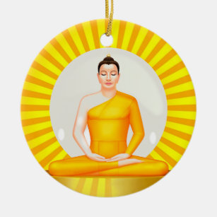 Meditation der Buddha-Ornament Keramik Ornament