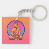 Meditation der digitalen Buddha-Kunst Schlüsselanhänger (Rückseite)