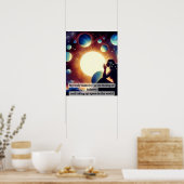 Meditation der Frau über die Körperposition Poster (Küche)