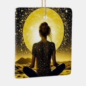 Meditation der Frau unter dem Mond Keramikornament (Rechts)