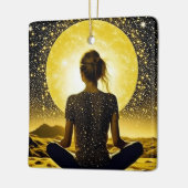 Meditation der Frau unter dem Mond Keramikornament (Links)