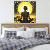 Meditation der Frau unter dem Mond Leinwanddruck (Insitu (Schlafzimmer))