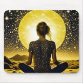 Meditation der Frau unter dem Mond Mousepad (Vorne)