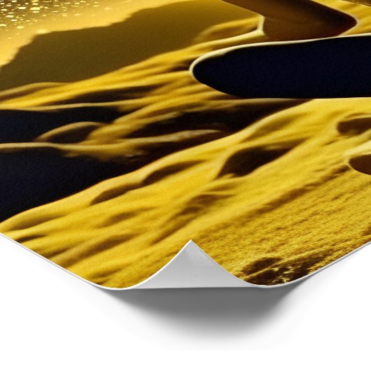 Meditation der Frau unter dem Mond Poster (Ecke)