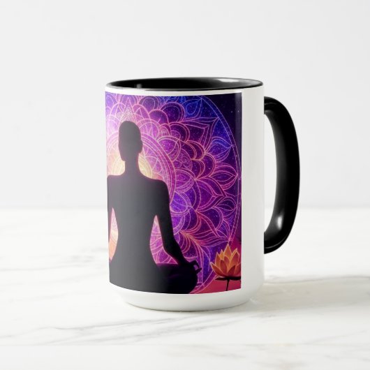 Meditation der Silhouette Tasse (VorderseiteRechts)