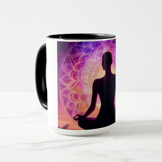 Meditation der Silhouette Tasse (Vorderseite Links)