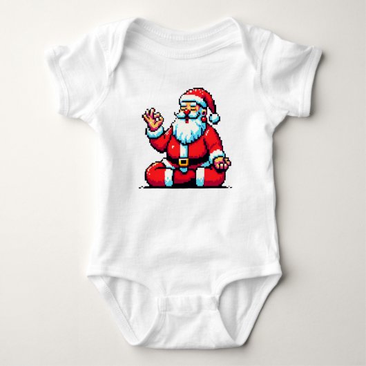 Meditation des Santa Relaxing Pixel Art Holiday De Baby Strampler (Vorderseite)