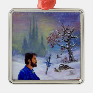 MEDITATION EINER RITTERS SILBERNES ORNAMENT