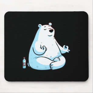 Meditation Eisbär Yoga-Pose Entspannendes Tier _1 Mousepad