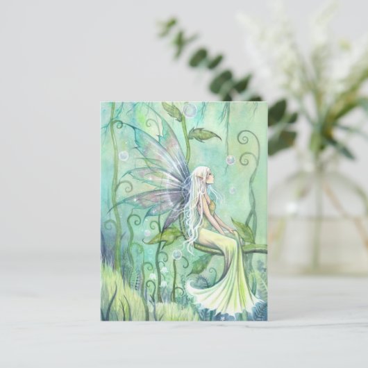 Meditation Fairy Illustration Art Postkarte (Stehend Vorderseite)