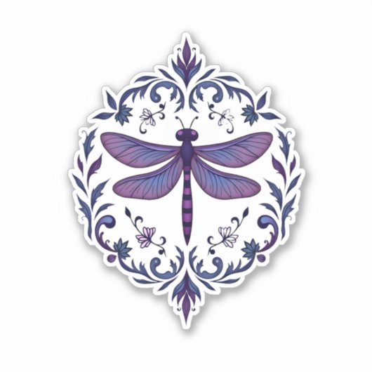 Meditation Fractal Geometry Spiritual Yoga Dragonf Aufkleber (Vorderseite)