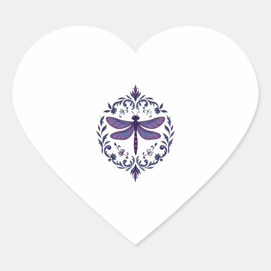 Meditation Fractal Geometry Spiritual Yoga Dragonf Herz-Aufkleber (Vorderseite)