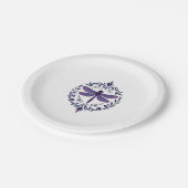 Meditation Fractal Geometry Spiritual Yoga Dragonf Pappteller (Schrägansicht)