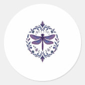 Meditation Fractal Geometry Spiritual Yoga Dragonf Runder Aufkleber (Vorderseite)