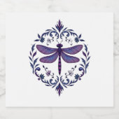 Meditation Fractal Geometry Spiritual Yoga Dragonf Schaumweinetikett (Einzelnes Label)