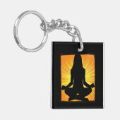 Meditation Frauen Om Symbol Yoga Schlüsselanhänger (Vorderseite links)