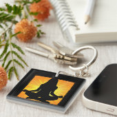 Meditation Frauen Om Symbol Yoga Schlüsselanhänger (Vorderseite rechts)