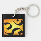 Meditation Frauen Om Symbol Yoga Schlüsselanhänger (Rückseite)