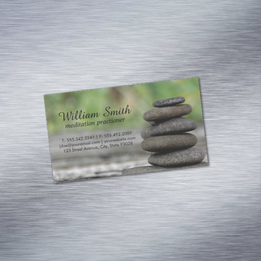 Meditation | Gestapelte Steine Magnetische Visitenkarte (Beispiel)
