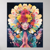 Meditation Girl Blume Universe Poster (Vorne)