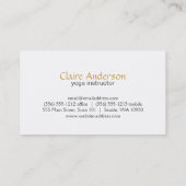 Meditation (Gold) Hintergrund Visitenkarte (Rückseite)