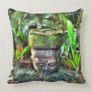 Meditation in einem tropischen Waldkissen Kissen