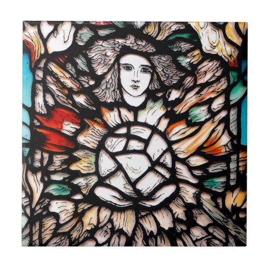 Meditation in Farben Fliese (Vorderseite)