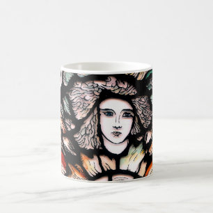 Meditation in Farben: Kunst im Stil von Buntglas & Kaffeetasse