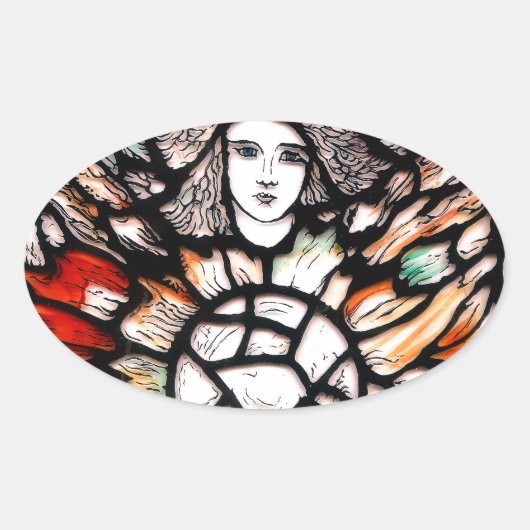 Meditation in Farben Ovaler Aufkleber (Vorderseite)