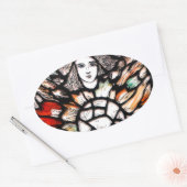 Meditation in Farben Ovaler Aufkleber (Umschlag)