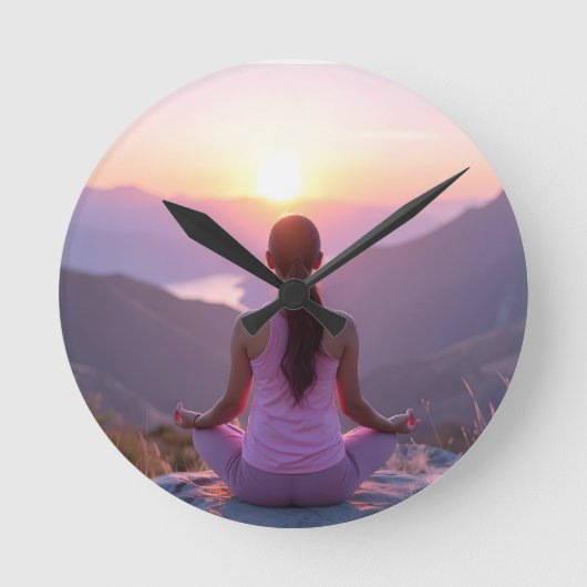 Meditation - Inner Balance - Yoga Runde Wanduhr (Vorderseite)