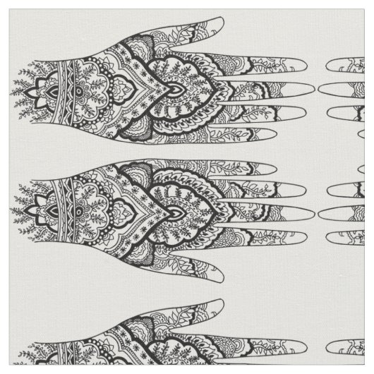 Meditation inspiriertes Mehndi Handgewebe Stoff (Nahaufnahme)